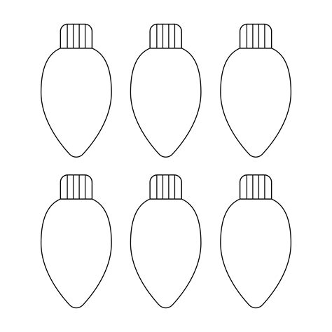 Christmas Light Bulb Template Printable