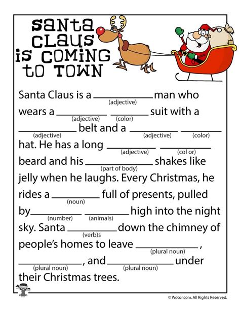 Christmas Mad Libs Free Printable