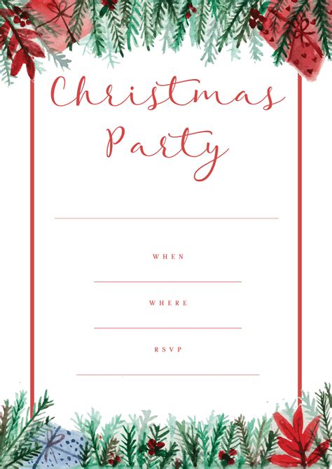 Christmas Party Invitations Templates Free Printables