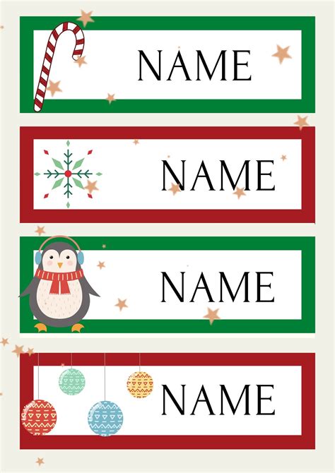 Christmas Printable Name Tags
