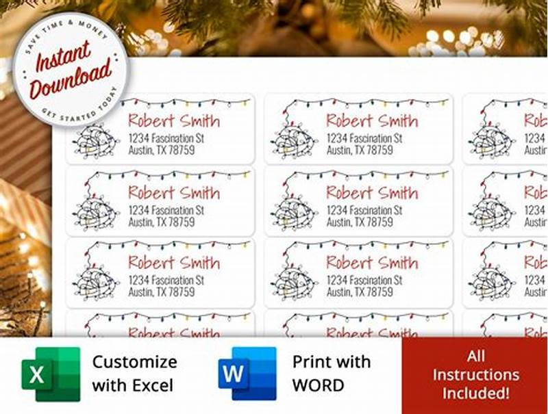 Christmas Return Address Labels Printable