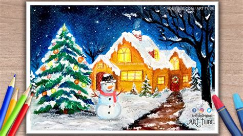 Christmas Scenery Drawing