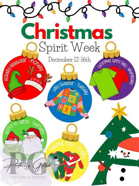 Christmas Spirit Week Template