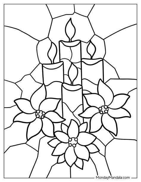 Christmas Stained Glass Coloring Pages Free Printables