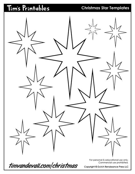 Christmas Star Templates Free