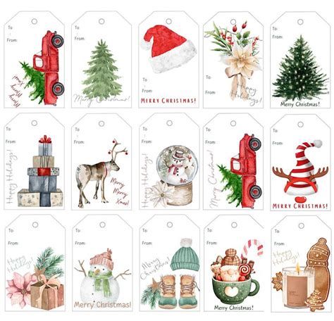 Christmas Tags Printable 8x11