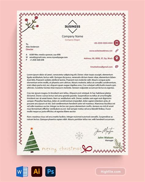 Christmas Template Letterhead