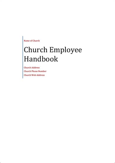 Church Employee Handbook Template