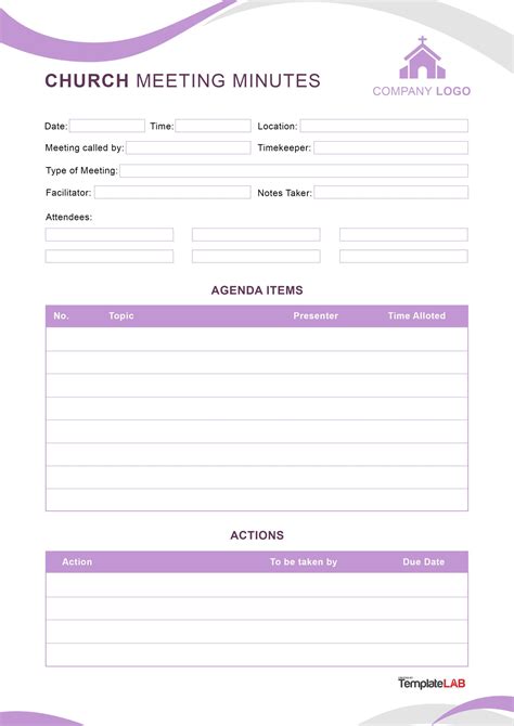 Church Minutes Template
