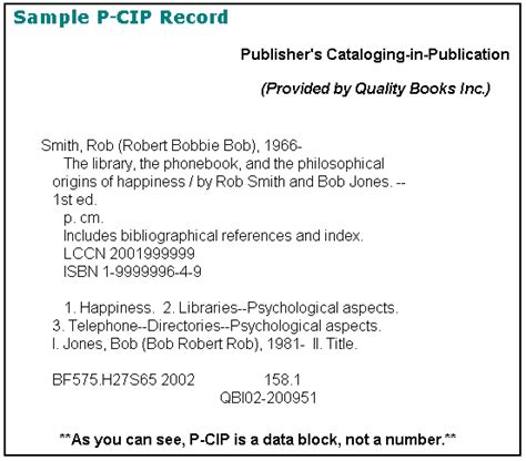 Cip Catalogue Record British Library