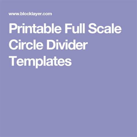 Circle Divider Template