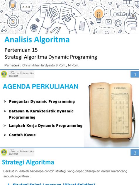 Ciri-ciri Masalah Dynamic Programming