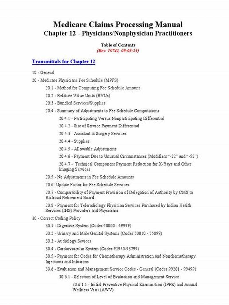 Claims Processing Manual Chapter 12