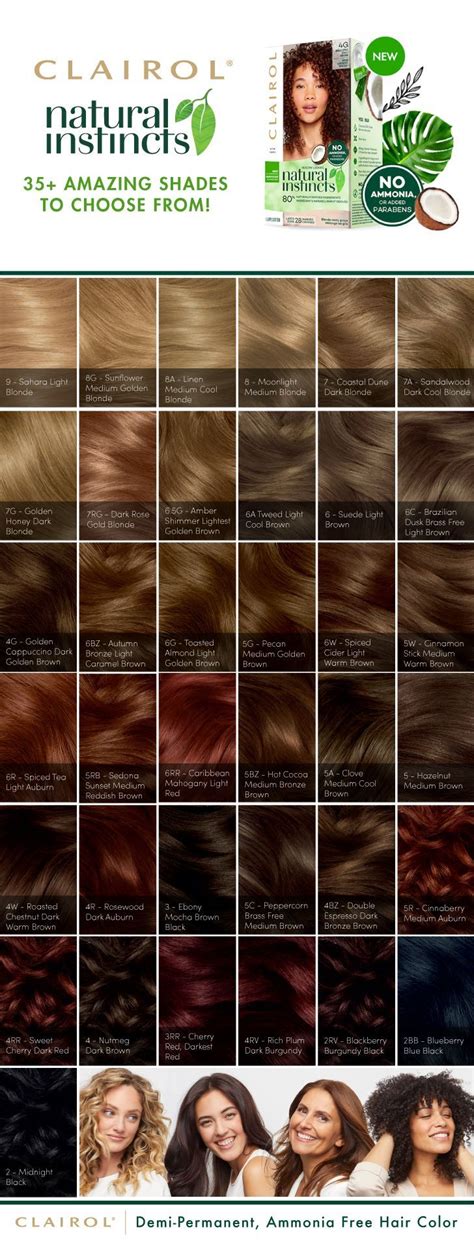Clairol Hair Colour Chart