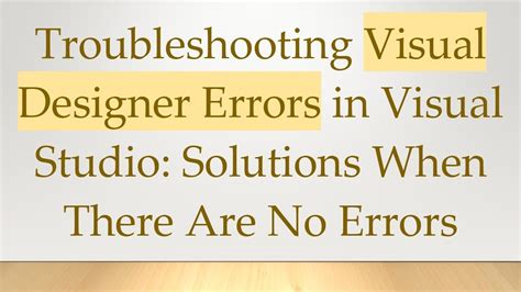 Class Designer Errors