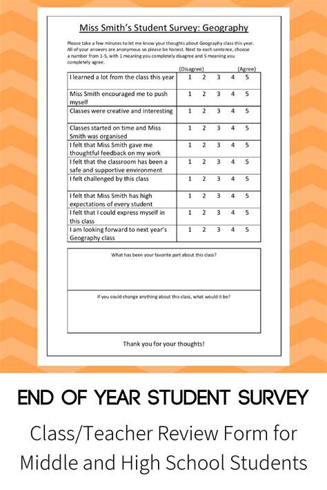 Class Survey Template