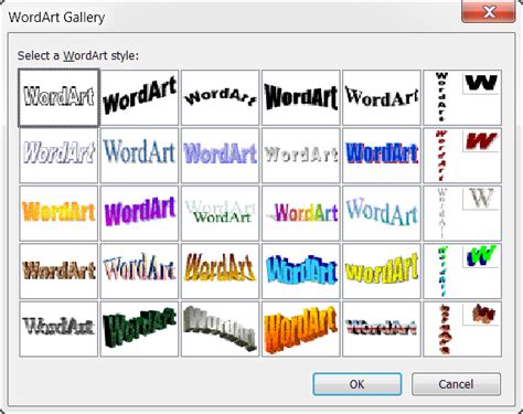 Classic Word Art styles