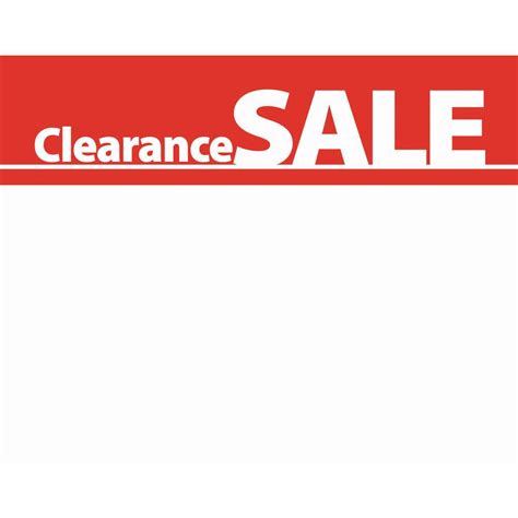 Clearance Sign Printable