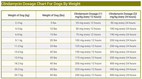 Clindamycin For Dogs Dosage Chart