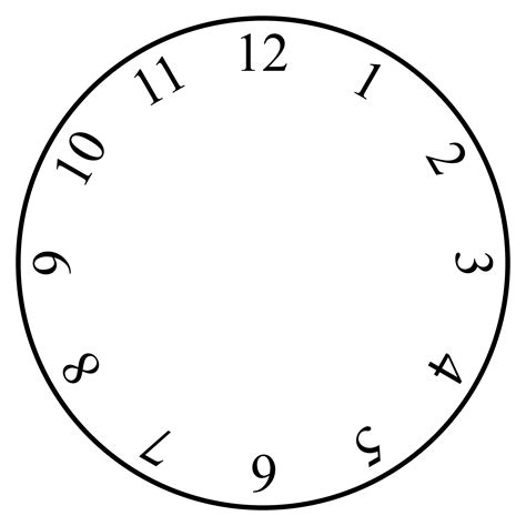 Clock Numbers Template