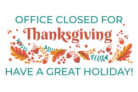 Closed For Thanksgiving Sign Template