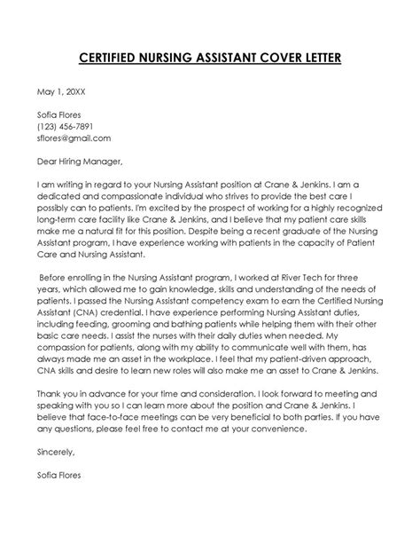 Cna Cover Letter Template