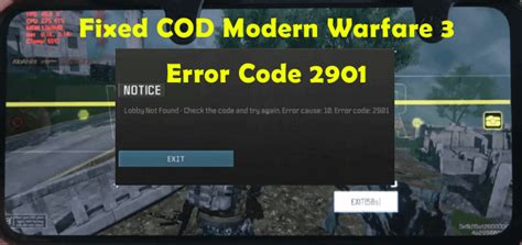 What is Cod Error Code 2901?