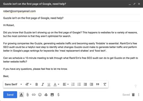 Cold Email Template For Research