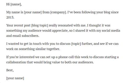 Collaboration Email Template