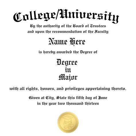 College Degree Template