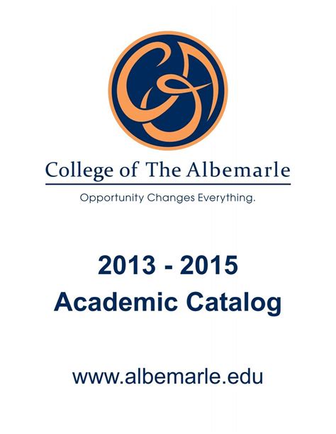 College Of The Albemarle Course Catalog