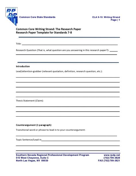 College Research Template