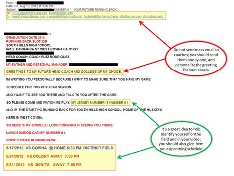 College Soccer Email Template