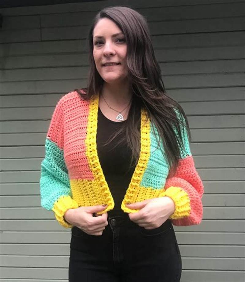 Color Block Cardigan Crochet Pattern