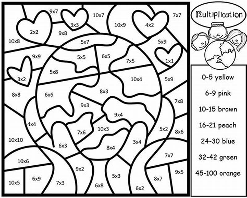 Color By Number Multiplication Coloring Pages