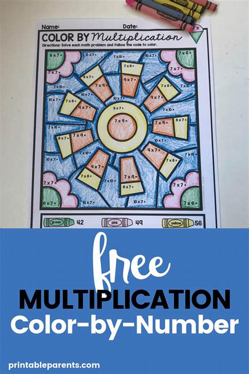 Color By Number Multiplication Printable