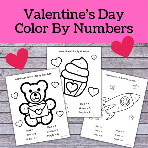 Color By Number Valentine Printables