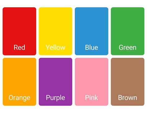 Color Cards Printable