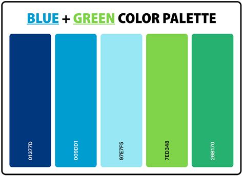 Color Chart Blue Green