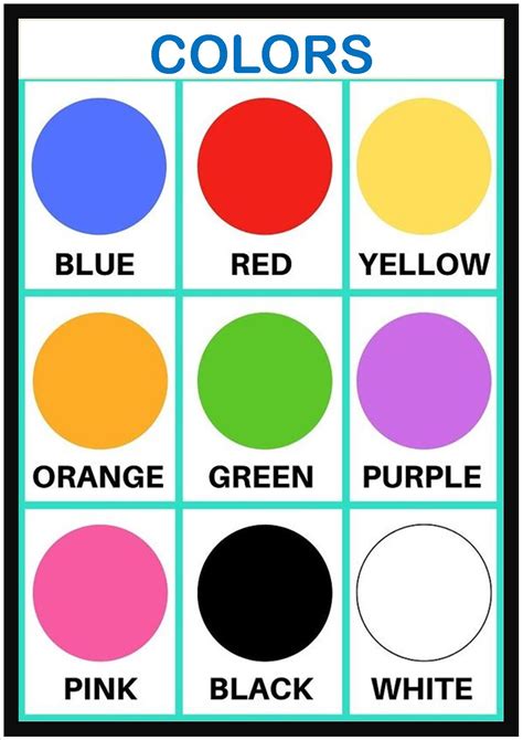 Color Chart For Kids