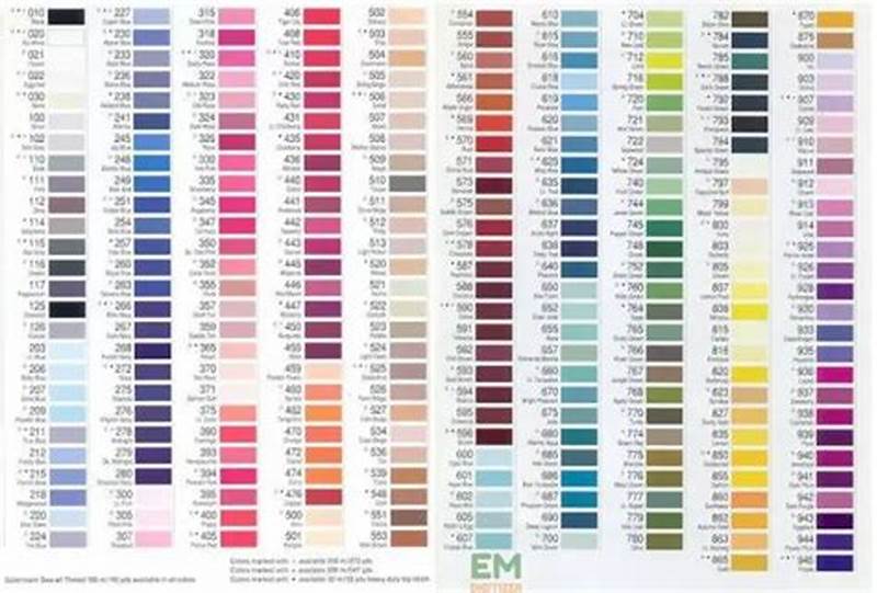 Color Thread Conversion Chart Machine Embroidery