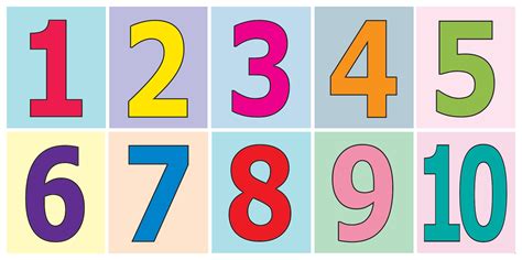 Colorful Printable Numbers 1 10