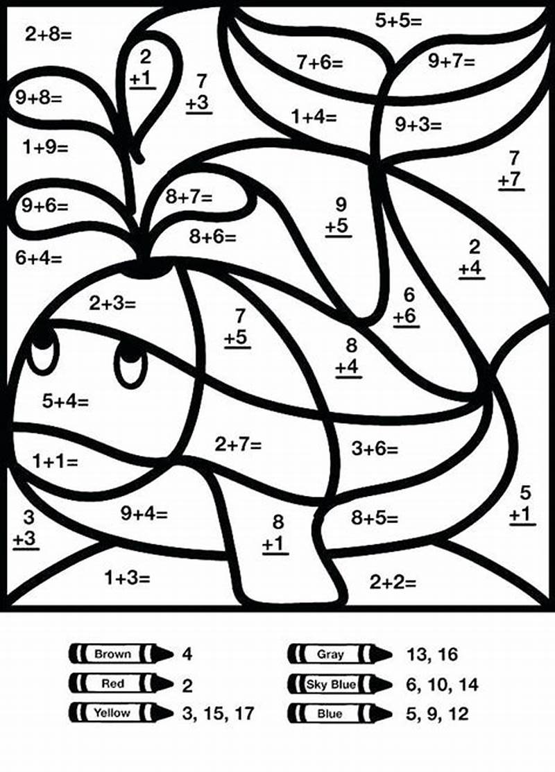 Coloring Pages Color By Number Math Add