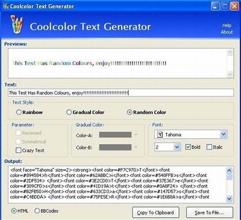 Coloring Text Generator