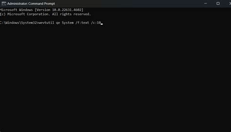 Command Prompt Export Management Logs