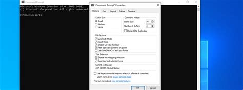 Accessing Command Prompt Properties