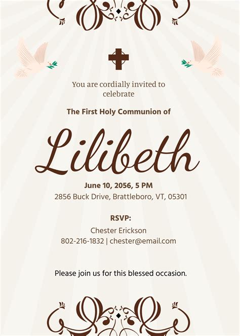Communion Invitation Templates