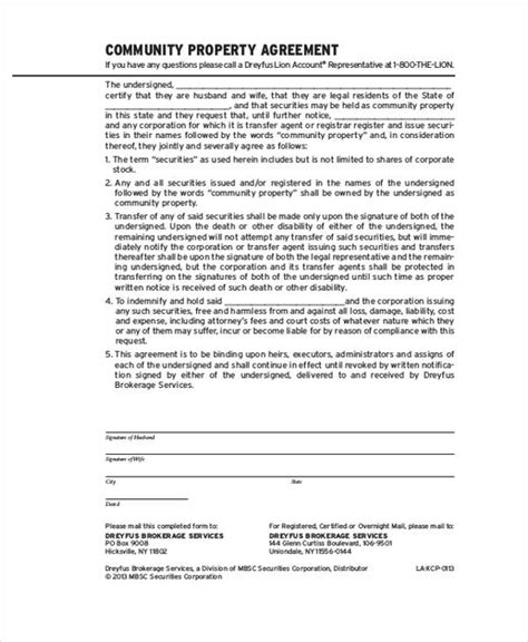 Community Property Agreement Template