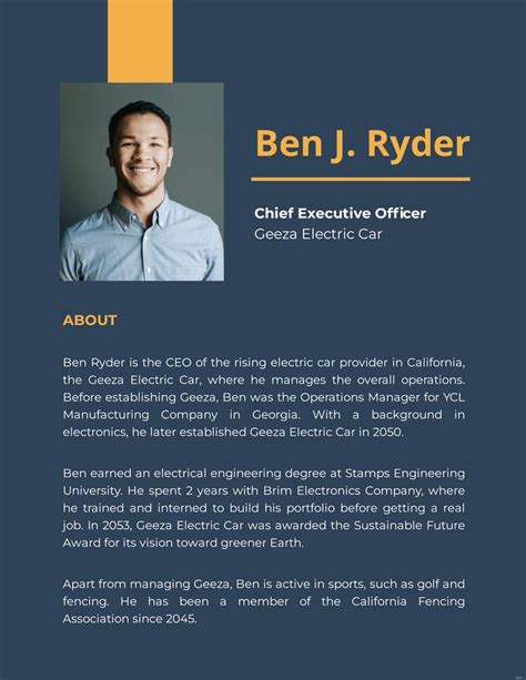 Company Biography Template