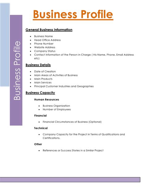 Company Profile Template Word Format